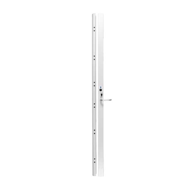 Cerradura motorizada multipunto SERSYS e-BR de 4 puntos con manilla, instalada en puerta de apertura izquierda