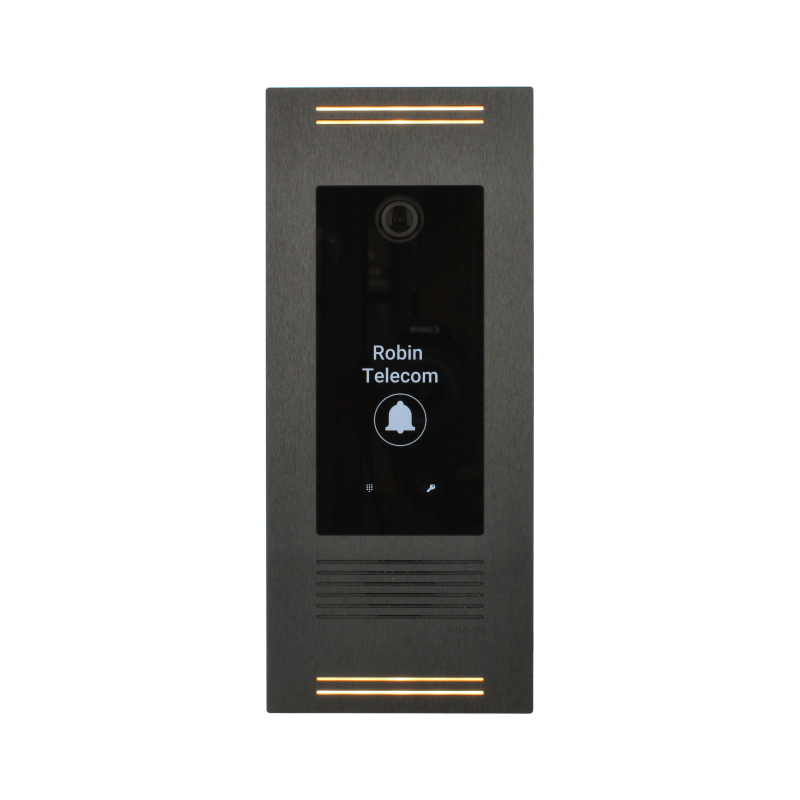Videoportero SIP de aluminio negro con pantalla táctil a color Robin Touch